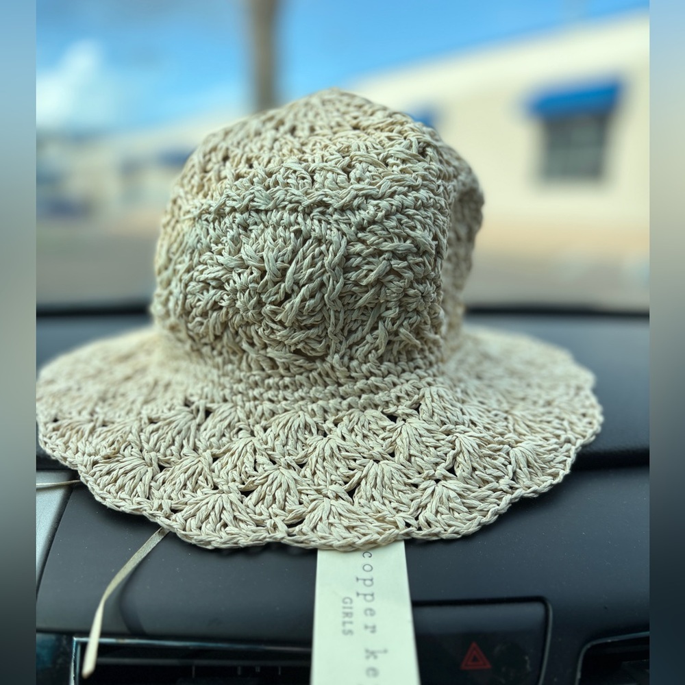 Copper Key Cream Crochet Sun Hat